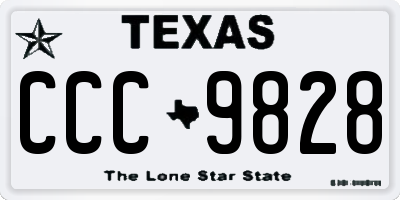 TX license plate CCC9828