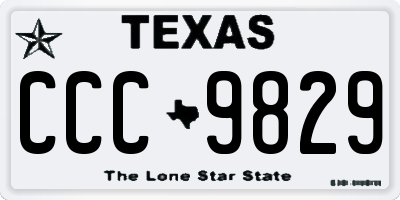 TX license plate CCC9829