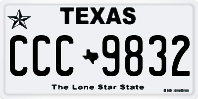 TX license plate CCC9832