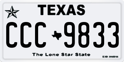 TX license plate CCC9833