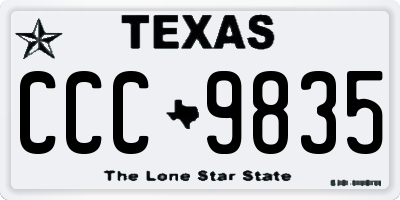 TX license plate CCC9835