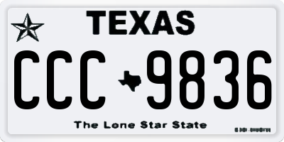 TX license plate CCC9836