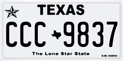TX license plate CCC9837