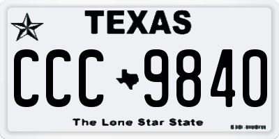 TX license plate CCC9840