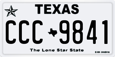 TX license plate CCC9841