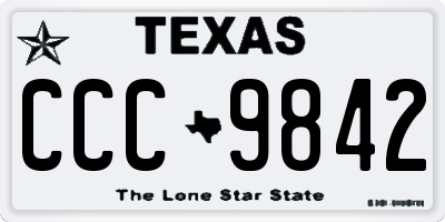 TX license plate CCC9842