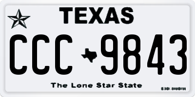 TX license plate CCC9843