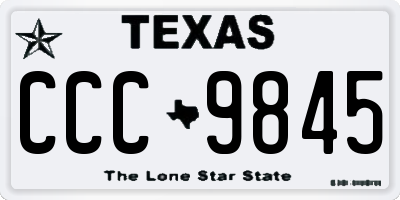 TX license plate CCC9845