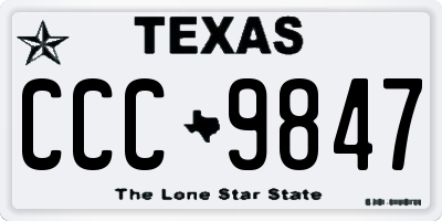 TX license plate CCC9847