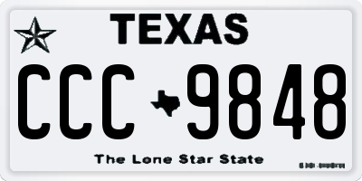 TX license plate CCC9848