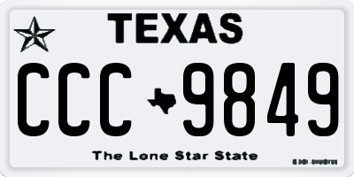 TX license plate CCC9849