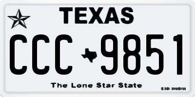 TX license plate CCC9851