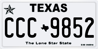 TX license plate CCC9852