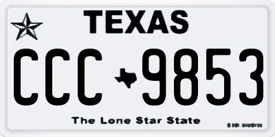 TX license plate CCC9853