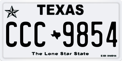 TX license plate CCC9854