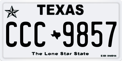 TX license plate CCC9857