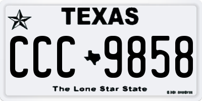 TX license plate CCC9858