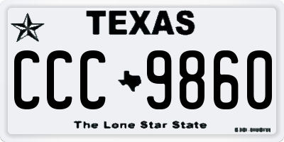 TX license plate CCC9860