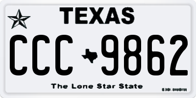 TX license plate CCC9862