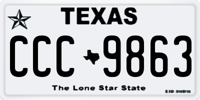 TX license plate CCC9863