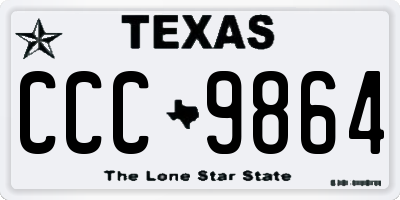 TX license plate CCC9864
