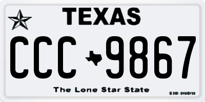 TX license plate CCC9867