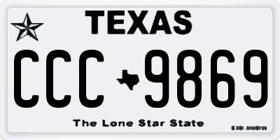 TX license plate CCC9869