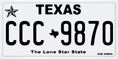 TX license plate CCC9870