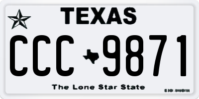TX license plate CCC9871
