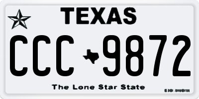 TX license plate CCC9872