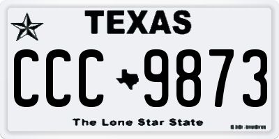 TX license plate CCC9873