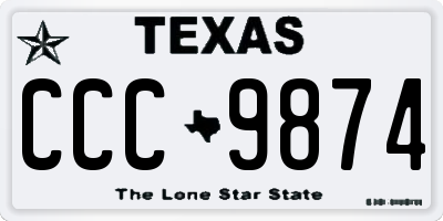 TX license plate CCC9874