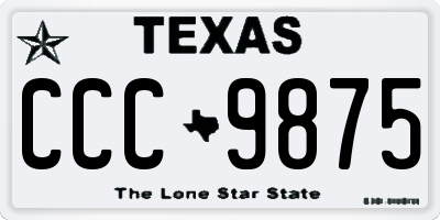 TX license plate CCC9875