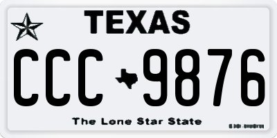 TX license plate CCC9876