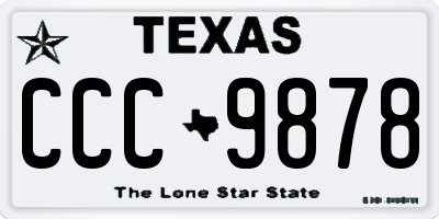 TX license plate CCC9878