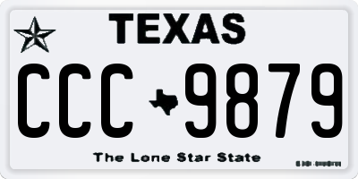 TX license plate CCC9879