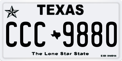 TX license plate CCC9880