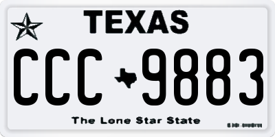 TX license plate CCC9883