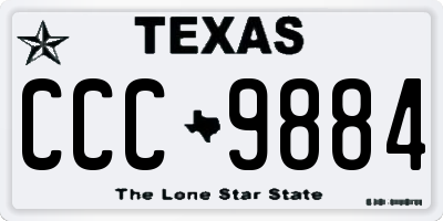 TX license plate CCC9884