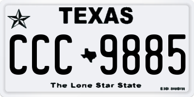 TX license plate CCC9885