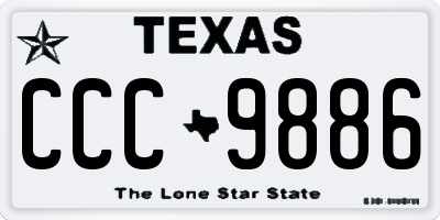 TX license plate CCC9886