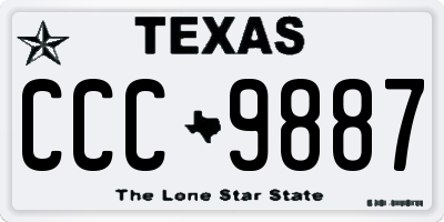TX license plate CCC9887