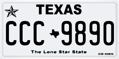 TX license plate CCC9890