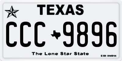 TX license plate CCC9896