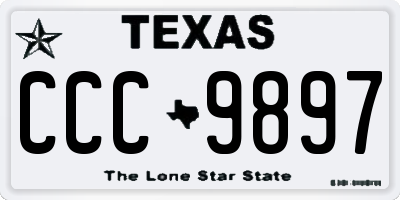 TX license plate CCC9897
