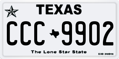 TX license plate CCC9902