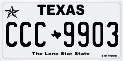 TX license plate CCC9903