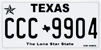 TX license plate CCC9904