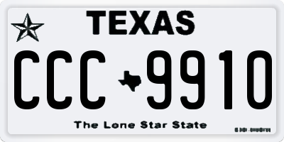 TX license plate CCC9910