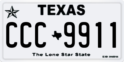 TX license plate CCC9911